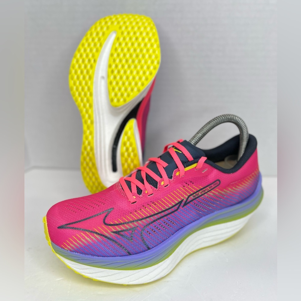 Mizuno Wave Rebellion Pro Womens Salesman Samples Sz 8 Pink/Ombre Purp NWOB